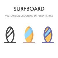 icon pack tavola da surf isolato su sfondo bianco. per il design del tuo sito web, logo, app, ui. illustrazione grafica vettoriale e tratto modificabile. eps 10.