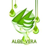 aloe Vera collagene e siero per pelle cura cosmetico vettore