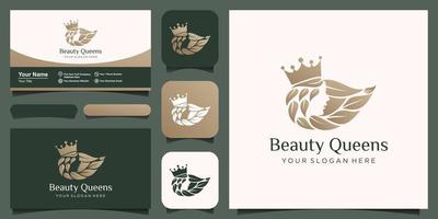 bellezza regine logo design vettore