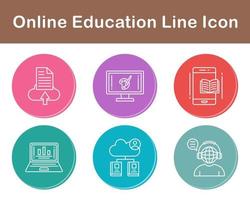 in linea formazione scolastica vettore icona impostato