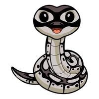 carino contento pitone serpente cartone animato vettore