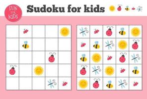 sudoku. mosaico matematico per bambini e adulti. quadrato magico. gioco di puzzle di logica. vettore