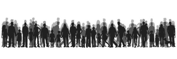 persone silhouette impostato uomo donna sagome folla di persone famiglia bambini adulto giovane persone gioventù sfondo vettore illustrazione