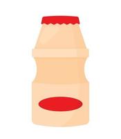 probiotico bevanda bottiglia Yogurt icona nel cartone animato vettore illustrazione