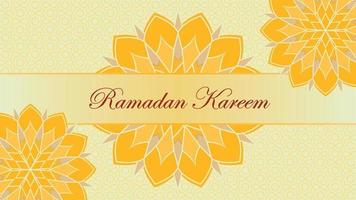Ramadan kareem bandiera sfondo modello design con giallo islamico modello sfondo illustrazione vettore