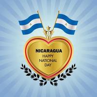 Nicaragua bandiera indipendenza giorno con oro cuore