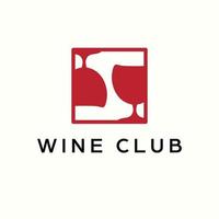 vino club logo design. rosso vino bicchiere logotipo. semplice e moderno logo. vettore