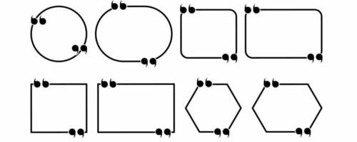 citazione scatola montatura impostato isolato su bianca sfondo vettore