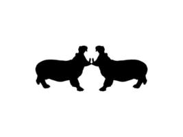 paio di il ippopotamo, ippopotamo anfibio. silhouette per logo, arte illustrazione, icona, simbolo, pittogramma o grafico design elemento. vettore illustrazione