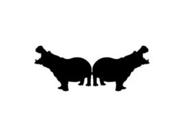 paio di il ippopotamo, ippopotamo anfibio. silhouette per logo, arte illustrazione, icona, simbolo, pittogramma o grafico design elemento. vettore illustrazione