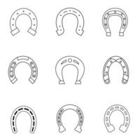 ferro di cavallo icona vettore impostare. fortuna illustrazione cartello collezione. fortuna simbolo.