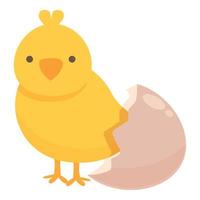 pollo tratteggio icona cartone animato vettore. pulcino bambino vettore
