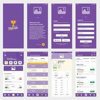 mobile App utente interfaccia design modello vettore