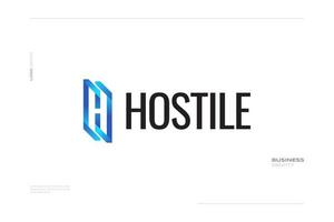 moderno e unico lettera h logo design con blu pendenza stile e negativo spazio concetto vettore