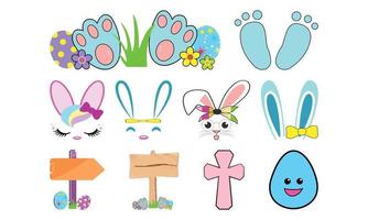 contento Pasqua giorno etichetta sublimazione svg illustrazione design. Pasqua coniglietto creativo bambini, e Pasqua svg tema vettore illustrazione.