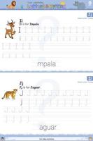divertimento apprendimento lettera e scrittura animali impala e giaguaro nel singolo pagina