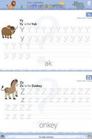 divertimento apprendimento lettera e scrittura animali yak e zonkey nel singolo pagina vettore
