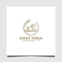 yoga capra linea arte minimalista premio logo design modello vettore