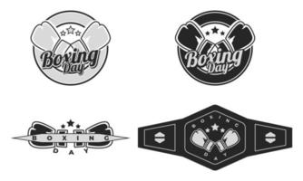 boxe giorno logo impostare, menù, bere, boxe guanti vettore