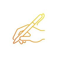 scrittura a mano con icona di vettore lineare gradiente penna