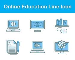 in linea formazione scolastica vettore icona impostato