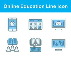 in linea formazione scolastica vettore icona impostato