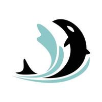 orca silhouette design. predatore pesce logo vettore. acquatico animale illustrazione. vettore