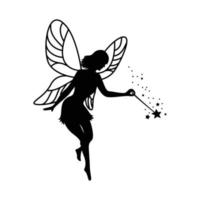 arioso silhouette. farfalla ragazza cartello e simbolo. fantasia creatura vettore illustrazione.