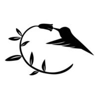 colibrì silhouette design. esotico uccello cartello e simbolo. vettore