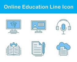 in linea formazione scolastica vettore icona impostato