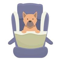 animale domestico veicolo posto a sedere icona cartone animato vettore. cane viaggio vettore