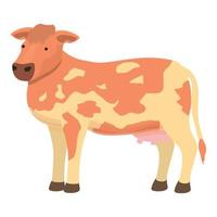 camminare mucca icona cartone animato vettore. azienda agricola animale vettore