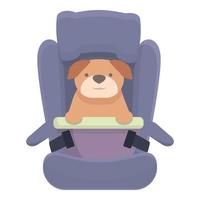 viaggio cane auto posto a sedere icona cartone animato vettore. strada viaggio vettore