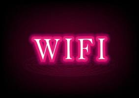 testo Wi-Fi neon cartello guidato leggero digitale networking elettrico lettere astratto sfondo sfondo arte vettore illustrazione