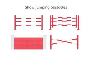 impostato di equestre mostrare salto ostacoli vettore