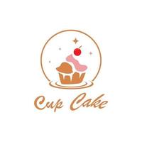 Cupcake logo design vettore illustrazione modello. Cupcake forno icona.torta negozio, pasticcere negozio ,vettore