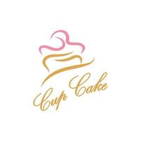 Cupcake logo design vettore illustrazione modello. Cupcake forno icona.torta negozio, pasticcere negozio ,vettore