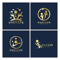 astratto persone successo logo design.divertimento persone, sani persone, sport, comunità persone simbolo vettore illustrazione