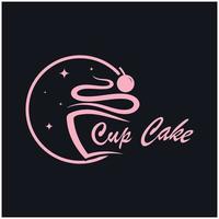 Cupcake logo design vettore illustrazione modello. Cupcake forno icona.torta negozio, pasticcere negozio ,vettore