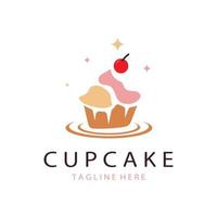 Cupcake logo design vettore illustrazione modello. Cupcake forno icona.torta negozio, pasticcere negozio ,vettore