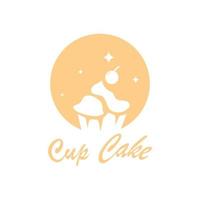 Cupcake logo design vettore illustrazione modello. Cupcake forno icona.torta negozio, pasticcere negozio ,vettore