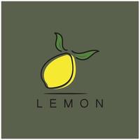 fresco Limone frutta logo con le foglie illustrazione modello. logo per Limone succo, limone giardino, frutta negozio, moderno vettore. vettore