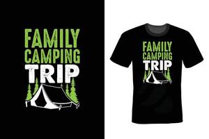 design t-shirt da campeggio, vintage, tipografia vettore