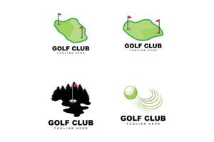 golf palla logo, vettore bastone golf. all'aperto gli sport gioco, disciplina disegno, icona modello