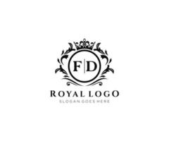 iniziale fd lettera lussuoso marca logo modello, per ristorante, regalità, boutique, bar, Hotel, araldico, gioielleria, moda e altro vettore illustrazione.