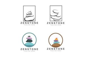 equilibrio pietra logo disegno, vettore terapia calcolo, massaggio calcolo, caldo pietra e pietra zen, Prodotto marca illustrazione