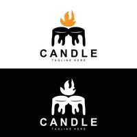 candela logo, fiamma illuminazione disegno, ardente lusso vettore, illustrazione modello icona vettore