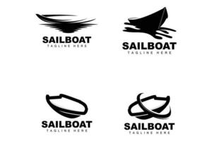 barca a vela logo, tradizionale asiatico barca vettore, lago oceano icona disegno, pesca barca vettore