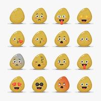 patate carine con set di emoticon vettore