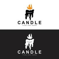 candela logo, fiamma illuminazione disegno, ardente lusso vettore, illustrazione modello icona vettore